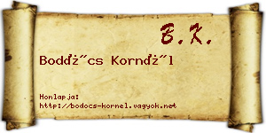 Bodócs Kornél névjegykártya